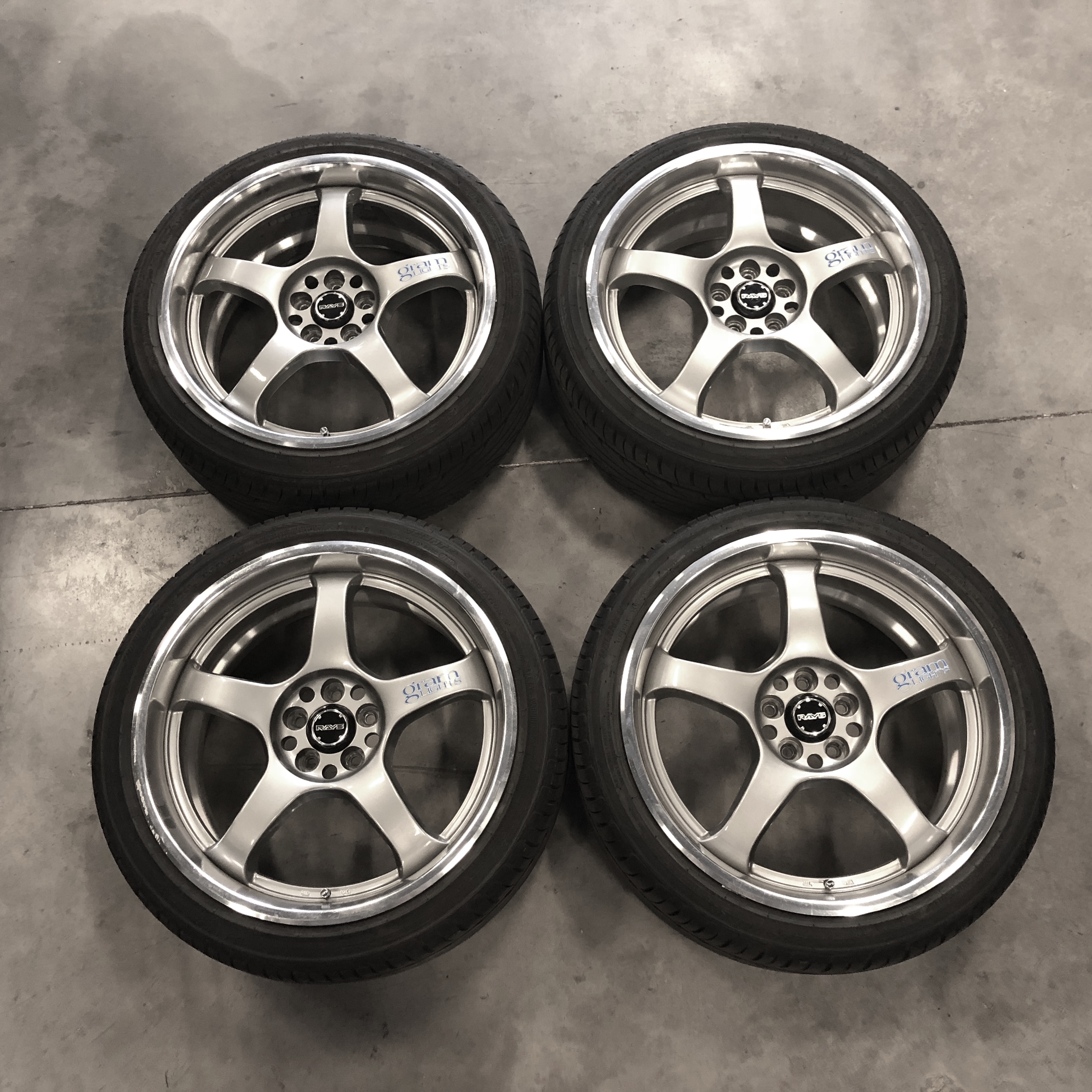 Gramlight 57 Pro Gunmetal 18x8 (+40) 5x100 Wheels and Tires
